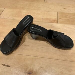 Naturalizer Black Leather Mules